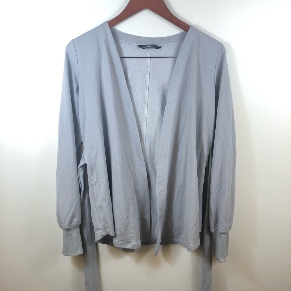 The North Face Tie Wrap Cardigan Sweater Gray Small